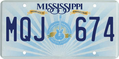 MS license plate MQJ674