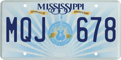 MS license plate MQJ678