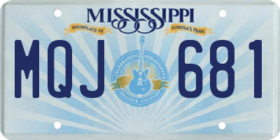 MS license plate MQJ681