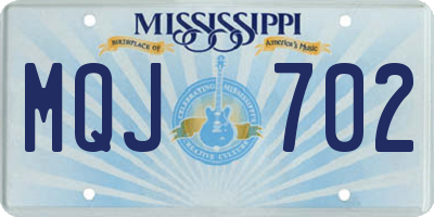 MS license plate MQJ702