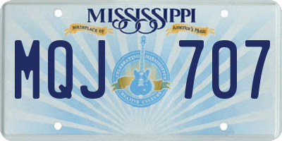 MS license plate MQJ707