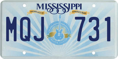 MS license plate MQJ731