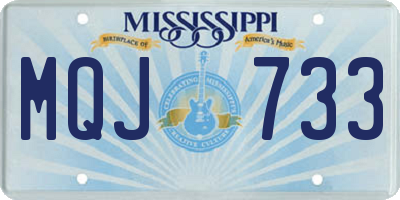 MS license plate MQJ733