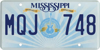MS license plate MQJ748