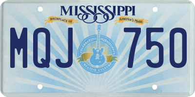 MS license plate MQJ750