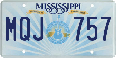 MS license plate MQJ757