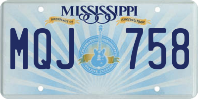 MS license plate MQJ758