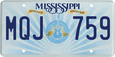 MS license plate MQJ759