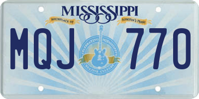 MS license plate MQJ770