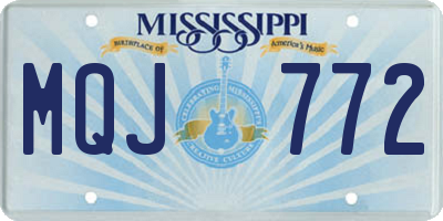 MS license plate MQJ772