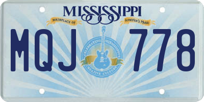 MS license plate MQJ778