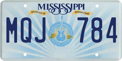 MS license plate MQJ784