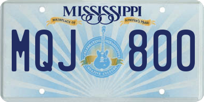 MS license plate MQJ800