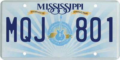 MS license plate MQJ801