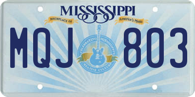 MS license plate MQJ803