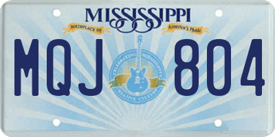 MS license plate MQJ804