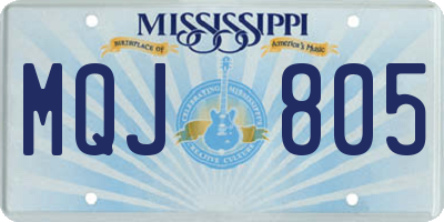 MS license plate MQJ805