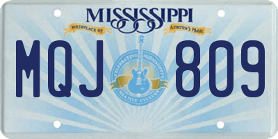 MS license plate MQJ809