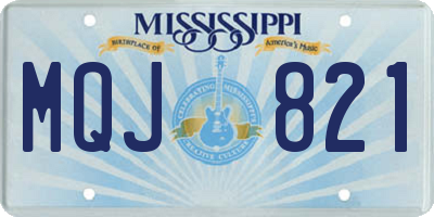 MS license plate MQJ821