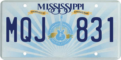 MS license plate MQJ831
