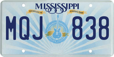 MS license plate MQJ838