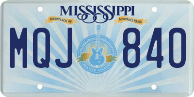 MS license plate MQJ840