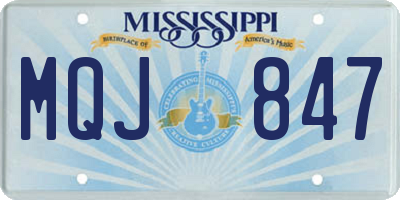 MS license plate MQJ847
