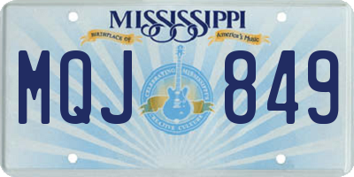 MS license plate MQJ849