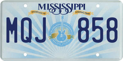 MS license plate MQJ858