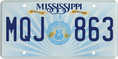 MS license plate MQJ863