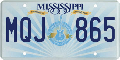 MS license plate MQJ865