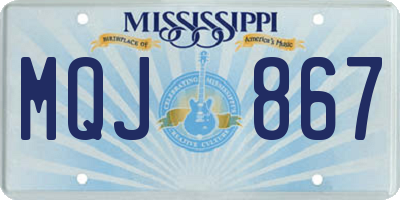 MS license plate MQJ867