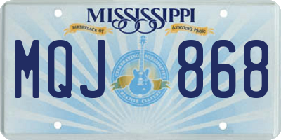 MS license plate MQJ868