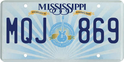 MS license plate MQJ869