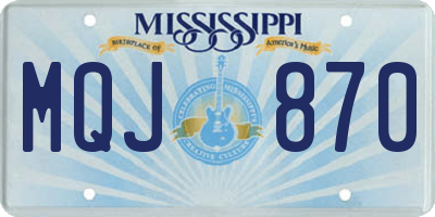 MS license plate MQJ870