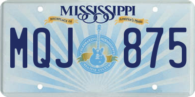 MS license plate MQJ875