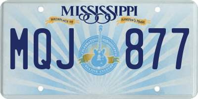 MS license plate MQJ877