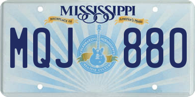 MS license plate MQJ880