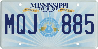 MS license plate MQJ885