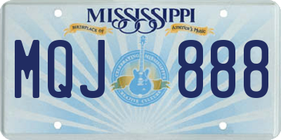 MS license plate MQJ888
