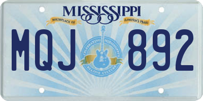 MS license plate MQJ892