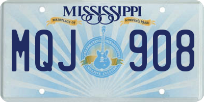 MS license plate MQJ908