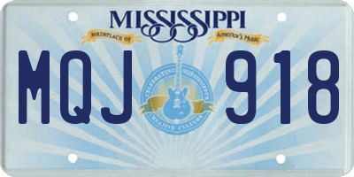 MS license plate MQJ918