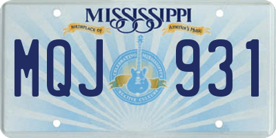 MS license plate MQJ931