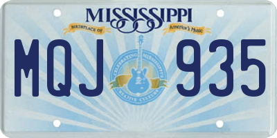 MS license plate MQJ935