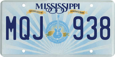 MS license plate MQJ938