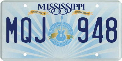 MS license plate MQJ948