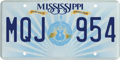MS license plate MQJ954