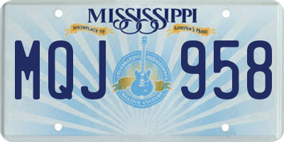MS license plate MQJ958