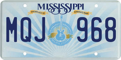 MS license plate MQJ968